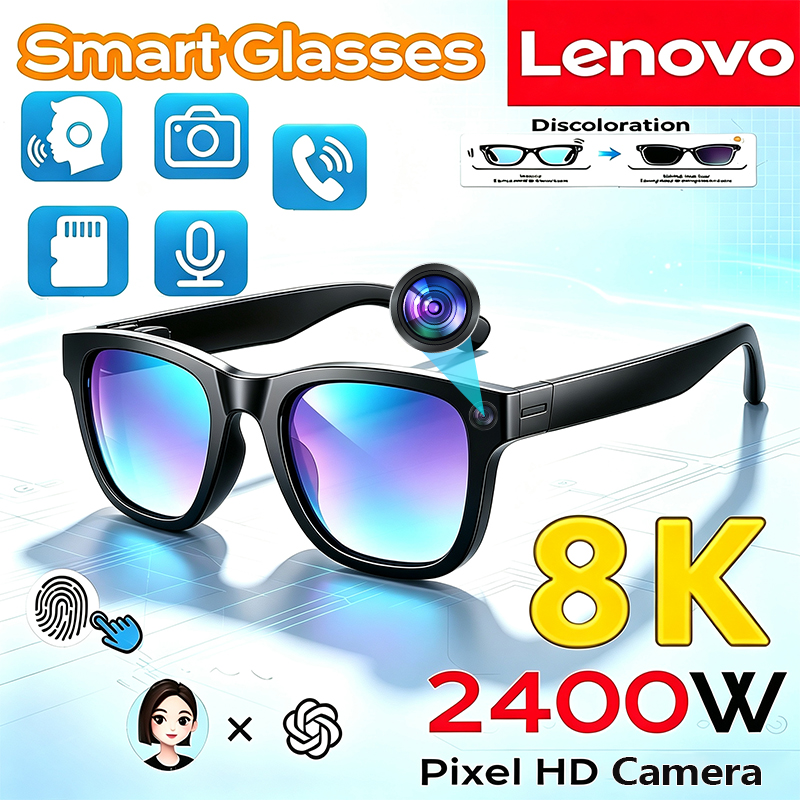 Smart Glasses Lens - Óculos Inteligentes Lenovo AI com Bluetooth