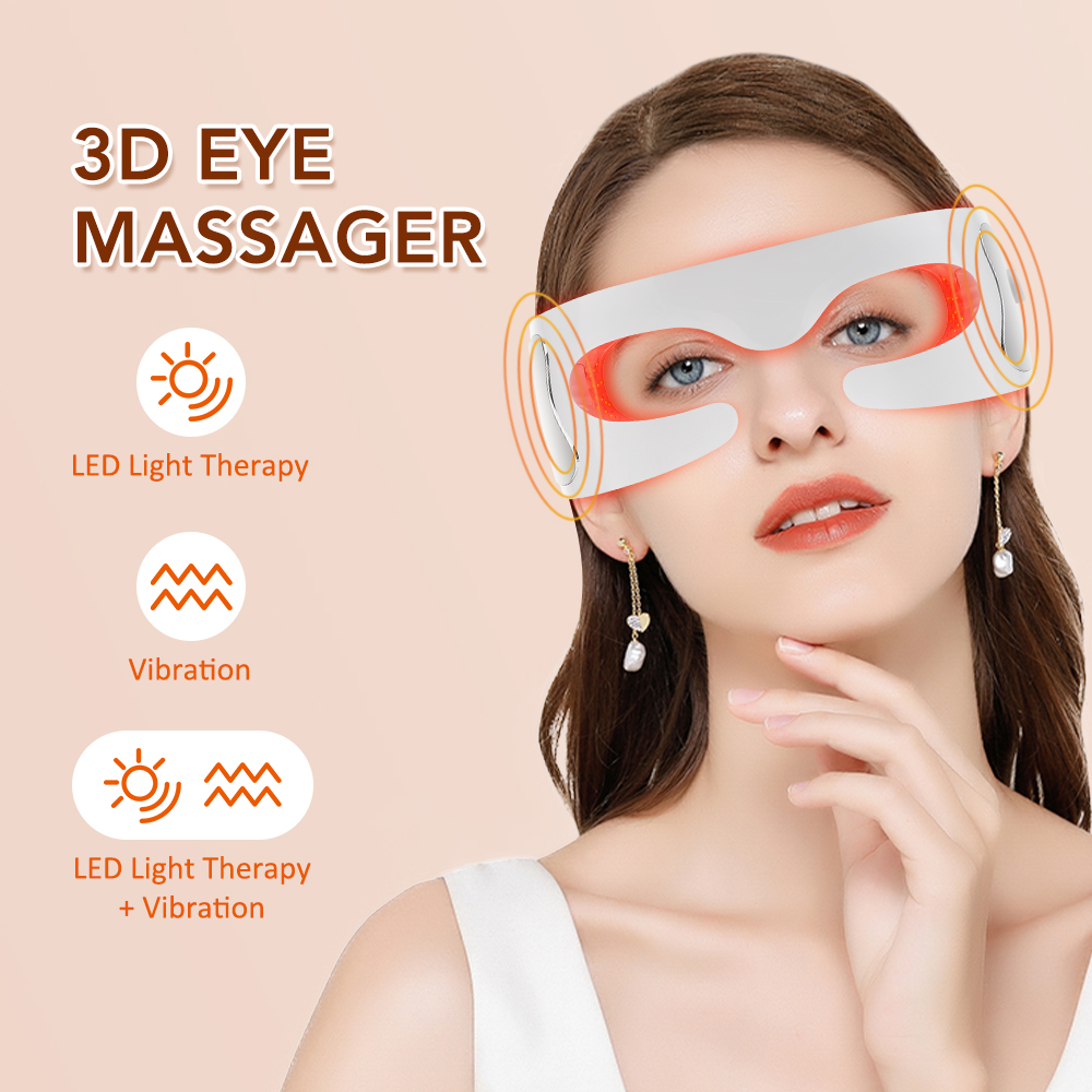 Light Therapy Glasses - Massageador de olhos elétrico, antirrugas, envelhecimento,